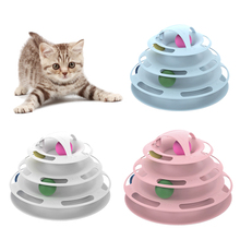 Funny Cat Pet Toy Cat Interactive Toys Intelligence 4 Layers Play Disc Cat Turntable Toy Balls Cat Crazy Ball Disk Pet Product 2024 - buy cheap
