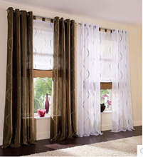 140cmWidth white brown green tulle/yarn/voile/cloth blind curtains for living room,top-grade window embroidered panels curtain 2024 - buy cheap