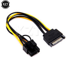 Горячая Распродажа 15 pin SATA male к 8 pin(6 + 2) PCI-E кабель питания кабель SATA кабель 15-pin к 8 pin кабель 20 см 2024 - купить недорого