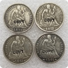 Eua (1871,1872,1873,1874 )-cc sentado liberty dime copiar moedas 2024 - compre barato