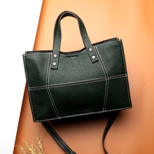 Bolsa feminina de ombro com retalhos listrados, moda 100% couro legítimo, bolsa composta de marca famosa, bolsa mensageiro 2024 - compre barato