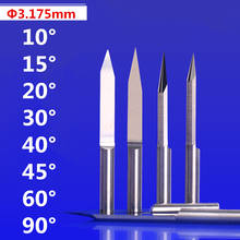 3.175mm-10pcs,CNC solid carbide woodworking end milling cutter,flat bottom engraving wood router bit,pvc,MDF,engraving V bit 2024 - buy cheap