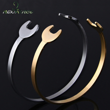 Nextvance chave aberta, pulseira de punho, braceletes para mulheres e homens, joias de aço inoxidável 2024 - compre barato