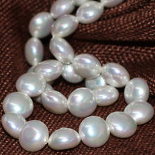 High quality natural white shell pearl round flat coin beads 12mm women charming party wedding gifts jewelry making 15inch B2279 2024 - buy cheap
