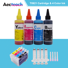 Aecteach T0921N For Epson T0921 Ink Cartridge Stylus T26 T27 TX106 TX109 CX4300 Cartridges + For Epson Printer Ink Refill 400ml 2024 - buy cheap