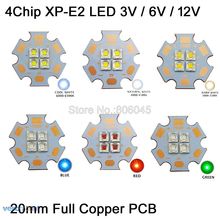 Cree XPE2 XP-E2 3V 6V 12V 4Chips High Power LED Emitter Cool White / Warm White / Neutral White / Red Colors on 20mm Copper PCB 2024 - buy cheap