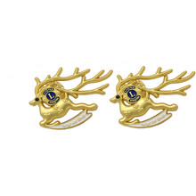 Plating gold badge new design deer shape zinc alloy badges 2024 - buy cheap