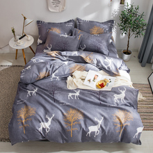 Home Textile Gray Elk Deer Nordic Bedding Set King Queen Twin Kids Teen Adult Boy Bed Linen Duvet Cover bed Sheet Pillowcase 2024 - buy cheap