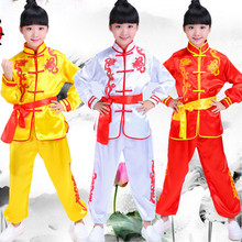 Fantasia chinesa tradicional de kung fu para crianças, conjunto de roupas para performance em palco para meninos e meninas 2024 - compre barato