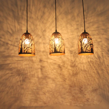 Vintage Pendant Light Nordic Porous Loft E27 LED Iron Etching Lampshade Bar Restaurant Lamp Creativity Style Rust Pendant Lamp 2024 - buy cheap