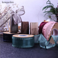 Kewgarden 1 "1,5" 25 мм 40 мм кружевная лента из органзы с оборками на краях стандартная атласная лента с бантом «сделай сам» Аксессуары Riband 10 ярдов 2024 - купить недорого