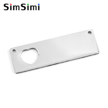 Simsimi Women Choker Heart in Rectangle Rolo necklace Stainless steel Mirror polish pendant High quality wholesale 50pcs 2024 - buy cheap