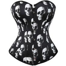 women halloween costumes corsets skull overbust corset pattern corsets and bustiers top lingerie style shaper cosplay 2024 - buy cheap