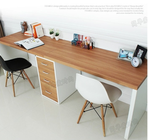 Double Long Table Desk Computer, Double Desk Home Office Ikea
