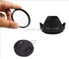 Free shipping 58 mm 58mm Flower Lens Hood + UV Filter +Lens Cap for Canon 2024 - buy cheap