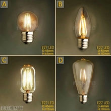 2pcs Lampada Edison Bulb Light Retro Lamp Bombilla Vintage Lamp Ampoules Decoratives 4W E27 220V C35 ST48/T45 G45 2024 - buy cheap