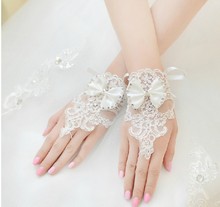 Lace rhinestone fashion flower short lady princess girl women dancing performance party gloves 2024 - buy cheap