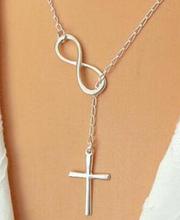 High Quality Infinity Charm Cross Amulet Pendant Necklace Vintage Sweater Chain DIY For Woman Jewelry Gifts 10Pcs 2024 - buy cheap