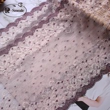 5yards/lot Width 23cm pink+purple Elastic Lace Fabric,DIY Garment Accessories,Sewing Swiss Trim Wedding Lace RS1873 2024 - buy cheap