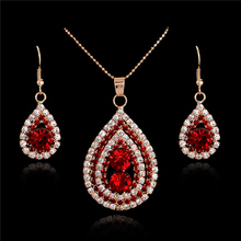SHUANGR gold color Necklaces & Pendants Earrings Austrian Crystal CZ Jewelry Set jewelry parure bijoux femme 2024 - buy cheap