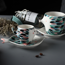 Copo e pires de café em cerâmica, novo design, copo e pires de café beijo, porcelana engraçada, moda zakka taças, café expresso, copo de casal, presente, 2019 2024 - compre barato