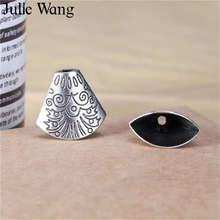 Julie Wang-Tapas de cuentas de aleación de plata antigua, Accesorio para hacer joyas, 20 unidades, 18x19mm 2024 - compra barato