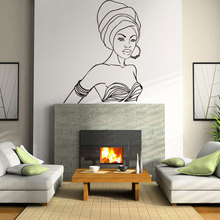 Africa African Girl Wall Decal Vinyl Stickers African Beautiful Woman Wall Art Murals Bedroom Decor 2024 - buy cheap