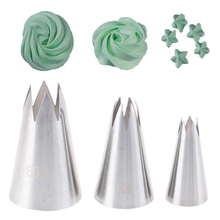 1 Set 3pcs Different Style Stainless Steel  Fondant Cake Nozzles Piping Nozzles Pastry Tips Decorating Tool 2024 - buy cheap