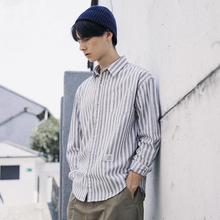 Japanese menswear 2021 tide Autumn new shirt male lapel loose striped jacket Men Fashion long-sleeved Cotton shirts M-XXL 2024 - buy cheap