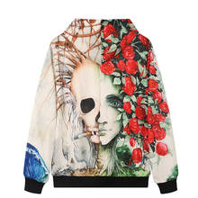 2018 Romance Story 3d hoodies Flowers and Skulls print hooded sweatshirts unisex hoody for men women casual outerwear tops 2024 - buy cheap