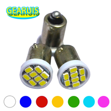 Hk frete grátis 500pcs luz interior de led para carro ba9s t4w 8 smd 1206 8smd luz de led em branco vermelho azul 12v para leitura de automóveis 2024 - compre barato