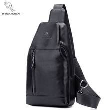 Мужская кожаная нагрудная сумка YUES, брендовая Сумка-кенгуру с одним плечевым ремнем, Повседневная нагрудная сумка для мужчин 2024 - купить недорого