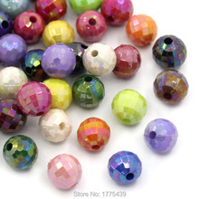 Free Shipping Mixed Acrylic Round Faceted AB Spacer Beads Charms 6 8 10 12MM Pick Size For Jewelry Making 2024 - buy cheap