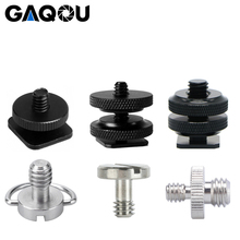 GAQOU-tornillo de rosca de 1/4 "3/8", adaptador de montaje de Zapata, tornillo de placa de trípode, montaje EB para Flash de cámara, soporte de luz de Metal 2024 - compra barato