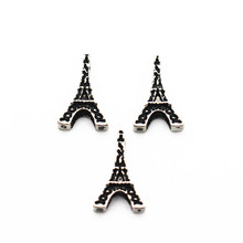 Lote de 10 unidades de abalorios flotantes de la Torre Eiffel, accesorios de Medallones de recuerdo de cristal para salón, joyería artesanal 2024 - compra barato