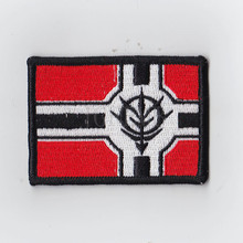 Cor de fundo vermelho design 100% bordado gundam zeon bandeira do exército militar tático moral bordado remendo emblemas b2471 2024 - compre barato