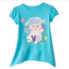 Синие футболки Virgo для девочек; 100% хлопковая детская одежда; Летние топы с короткими рукавами; Лидер продаж 2024 - купить недорого