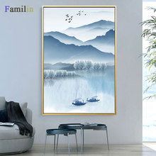 Chinese Style Sea n Mountain Landscape Canvas Painting Poster Print Simple Decor Wall Art Pictures For Living Room Bedroom Aisle 2024 - buy cheap