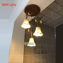 Regron Europe Style Ceiling Lights Retro Led Ceiling Lamp Natural Country Staircase Lamps For Villa Hotel Restaurant Balcony 2024 - buy cheap