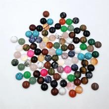 HOT 50Pcs/lot hight quality assorted natural stones round mixed charms 8mm cabochon beads for jewelry fashion Ring accessories 2024 - buy cheap