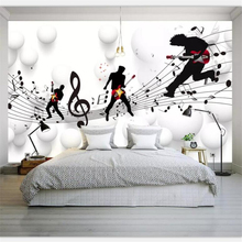 Beibehang Wallpaper mural personalizado foto decoração da casa sala de estar quarto moderno de ouro moda música rock fundo mural 2024 - compre barato