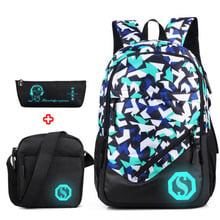 Mochila escolar para meninos e meninas, mochila para livros com marcador florescente, 2/3 conjuntos de primário médio e escolar 2024 - compre barato