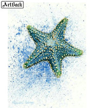 Pintura de diamante 5d de acuarela, cuentas cuadradas completas de "estrella de mar", bordado de diamantes de Lobo, animal 3d, decoración del hogar, regalo 2024 - compra barato