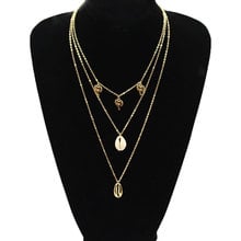 Simple Palm Tree Natural Shell Multilayer Necklace Pendants Long Clavicle Choker Chain Necklace Women Jewelry 2024 - buy cheap