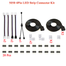 Kit de conector para tira de LED, divisor de 2 vías, RGB, Cable de extensión de 2m, controlador RGB, 5050, 4 pines 2024 - compra barato