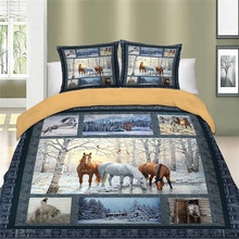 3D Horse Printed Duvet Cover Set Retro Queen King Bedding Set Twin Full Single Double Bedclothes For Children Kid Boy Adult 2024 - buy cheap