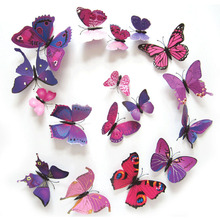 12Pcs/lot DIY 3D Butterflies Wall Stickers Magnet PVC Butterflies Wallpaper Stickers for Kids Room Wedding Decoration 2024 - buy cheap