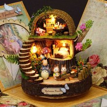 DIY Resin Anime Cottages Music Box My Neighbor Totoro Birthday Gift Fantasy Forest Candy Cat Figurine 1 Piece Free Shipping 2024 - buy cheap