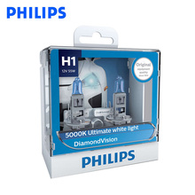 Philips Original H1 12V 55W P14.5s Diamond Vision 5000K Xenon Super White Light Halogen Bulbs Car Headlamp 12258DV S2, Pair 2024 - buy cheap