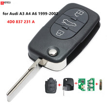 KEYECU-llave de control remoto de coche, llave de 3 botones de 433Mhz para AUDI 4D0837231A 4D0 837 231 A Flip Fold ID48 Chip para A3 A4 A6 A8 modelos antiguos 1999-2002 2024 - compra barato